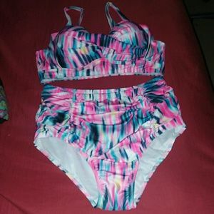 3XL Flirty Multicolored High wasted bikini 👙